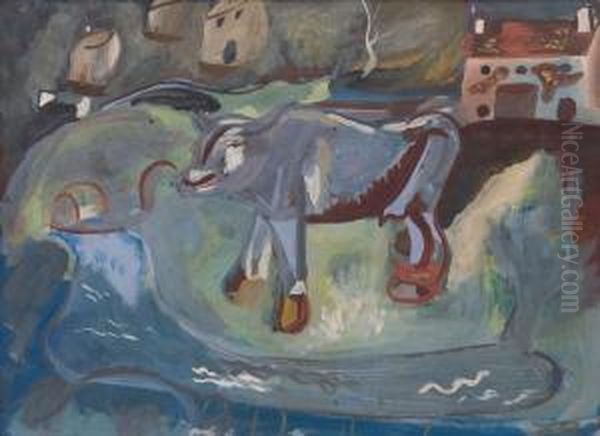 The Cow (calf) Oil Painting by Frances Mary Hodgkins