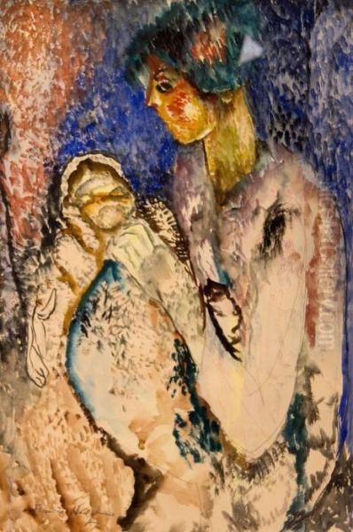 Mother And Child Oil Painting by Frances Mary Hodgkins