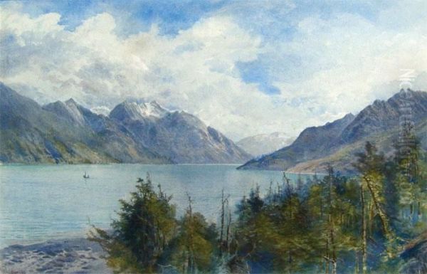 Lake Wakatipu Oil Painting by William Matthew Hodgkins