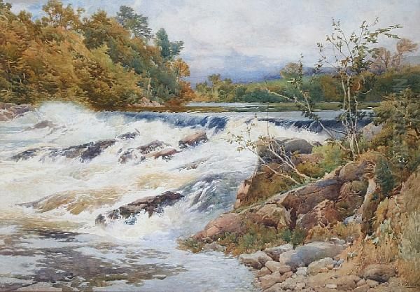 On The River Eden, Cumberland Oil Painting by George Hodgson