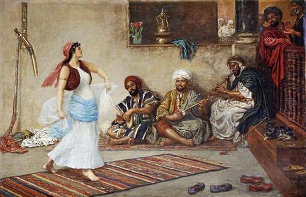 An Eastern Dance Oil Painting by John Evan Hodgson