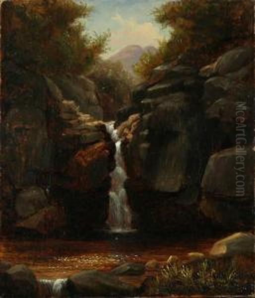 Waterfall In The Whitemountains Oil Painting by Sylvester Phelps Hodgson