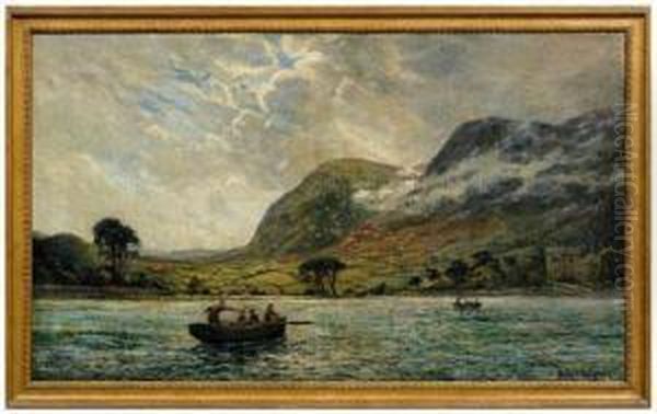 Fishermen On A
Highland Loch Oil Painting by William Scott Hodgson