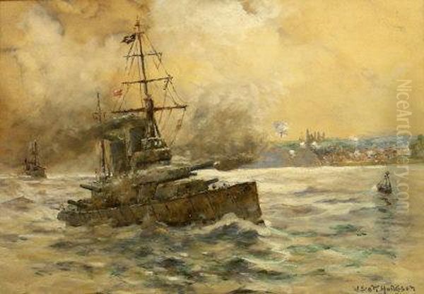 The Bombardment Oil Painting by William Scott Hodgson