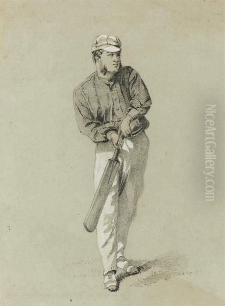 The Batsman Oil Painting by George Frederick Hodson