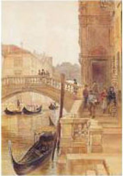 The Step Of San Marco, Venice Oil Painting by Samuel John Hodson