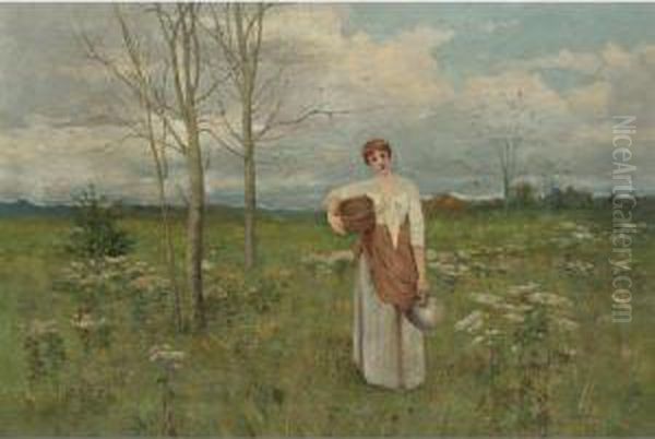 Through The Meadows Oil Painting by Arthur Hoeber