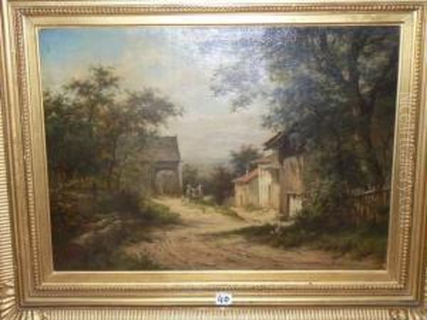 Scene Pastorale Oil Painting by Adolf Joh. Hoeffler