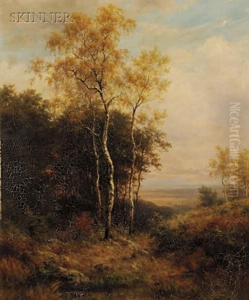 Landscape, Late Autumn Oil Painting by Adolf Joh. Hoeffler