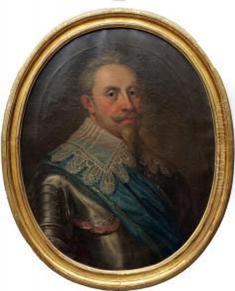 Portratt Forestallande Gustav Ii Adolf Oil Painting by Jakob Hoefnagel