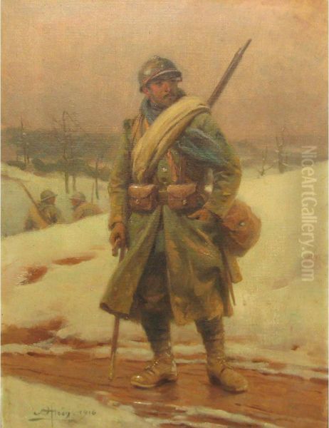 Soldier Oil Painting by Alfred-Georges Hoen