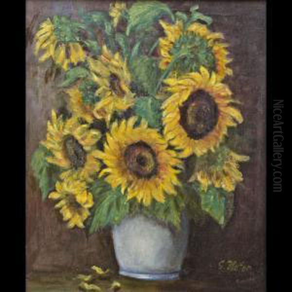 Girasoli In Un Vaso Oil Painting by Gottfried Hofer