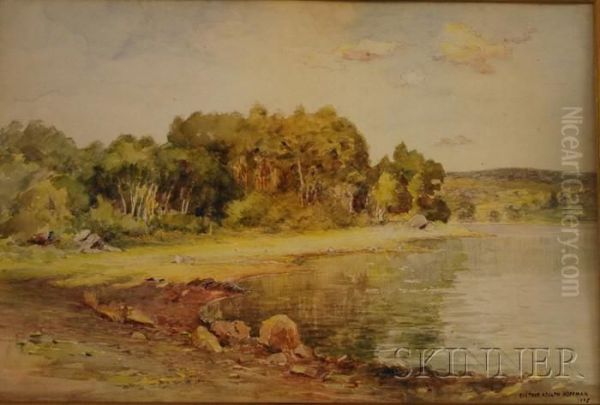 A Cove In Summer Oil Painting by Gustave Adolph Hoffman