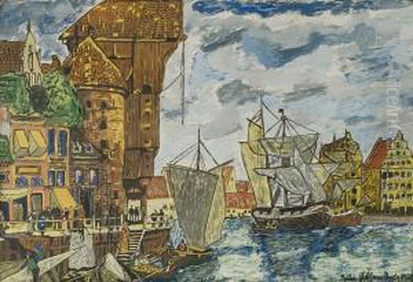 Gdansk Oil Painting by Julius Hoffman