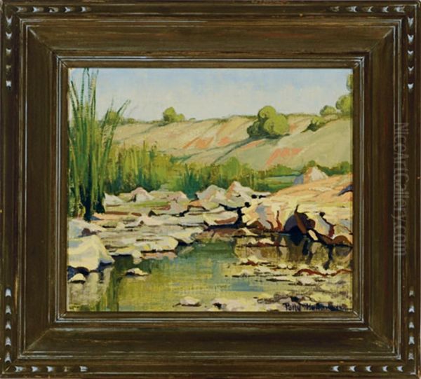 Texas Streambed Oil Painting by Polly Hoffman