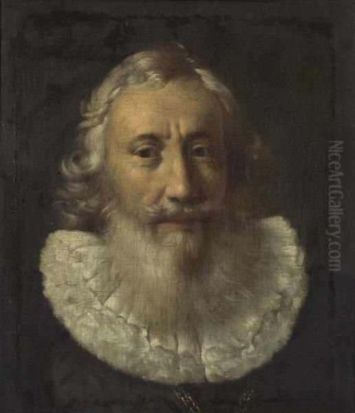 Portrait Eines Mannes Mit Bart (burgermeister). Oil Painting by Samuel Hoffmann