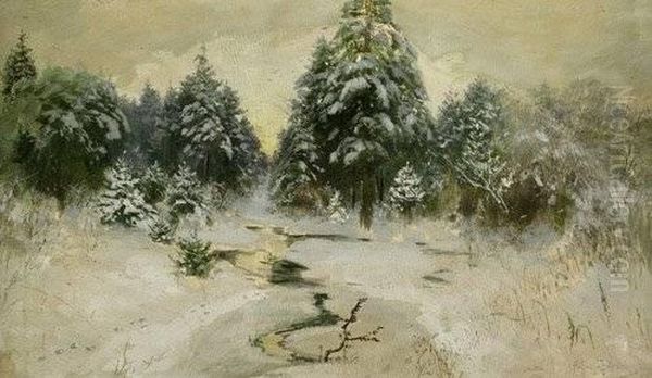 Verschneite Winterl Oil Painting by Franz Hoffmann-Fallersleben