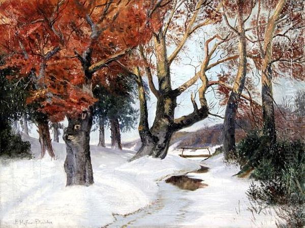 Winterlicher Marchenwald Oil Painting by Franz Hoffmann-Fallersleben