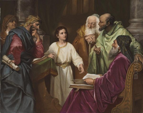 Christ In The Temple Oil Painting by Heinrich Karl Hofmann