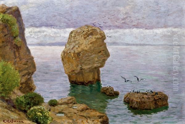 Blick Von Corsika Auf Sardinien Oil Painting by Karl Hofmann