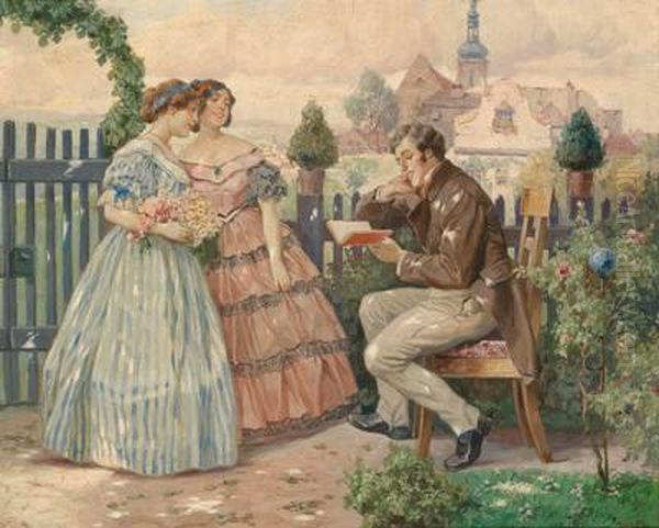 Der Vorleser Oil Painting by Rudolf Alfred Hoger