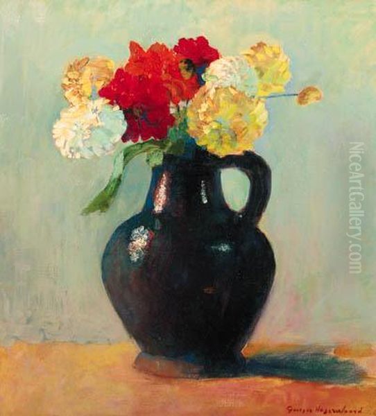 Dahlia's In A Jug by George Hogerwaard