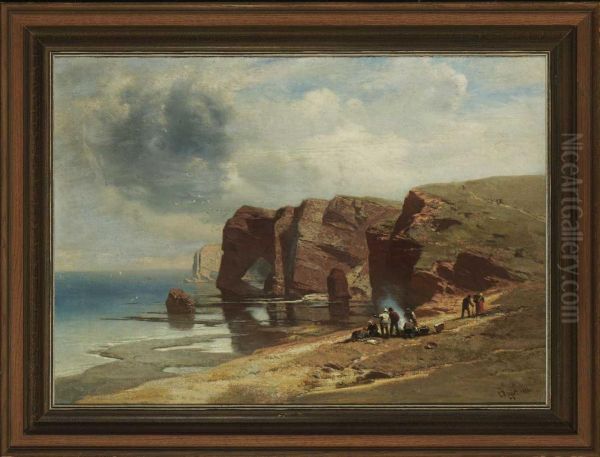 An Der Bretonischen Kuste. Oil Painting by Charles Hoguet