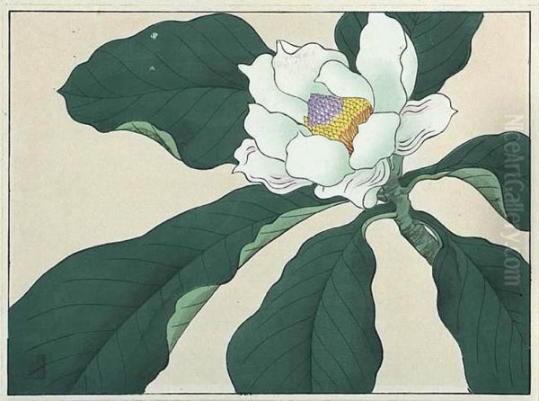 Magnolia Oil Painting by Sakai Hoitsu