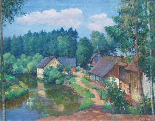 Frantisek - Vyhled Od Brezinky Oil Painting by Frantisek Holan