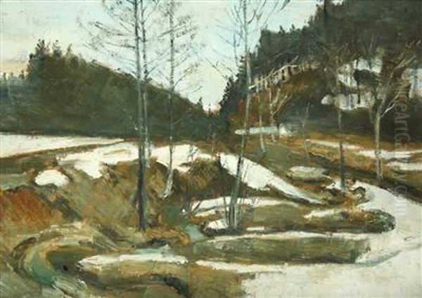 Early Spring Oil Painting by Karel Holan