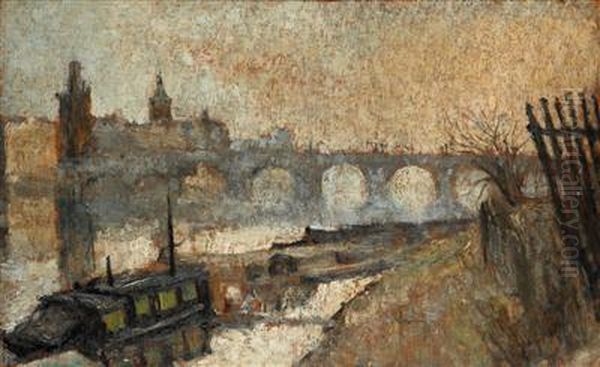 Blick Auf Die Karlsbrucke Oil Painting by Karel Holan