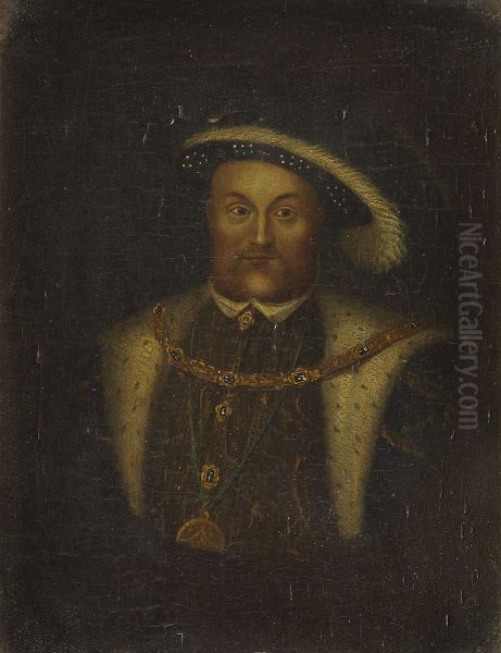 Half Length Portrait Of Henry Viii Oil Painting by Hans Holbein the Younger