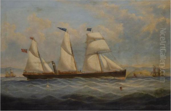 The Ss Antona Ii Passing Little Cumbrae Oil Painting by Samuel Holburn Fyfe