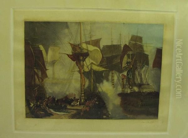 Death Of Nelson At Trafalgar Oil Painting by Albert William Holden