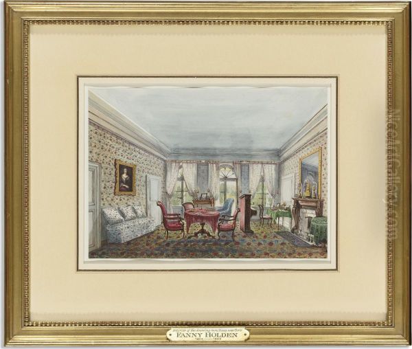 The Drawing Room, Passy, Near Paris Oil Painting by Fanny Holden