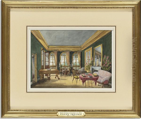 Fanny Holden's Room, Passy, Near Paris Oil Painting by Fanny Holden