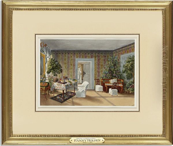 An Interior At Belmont, Bern Oil Painting by Fanny Holden