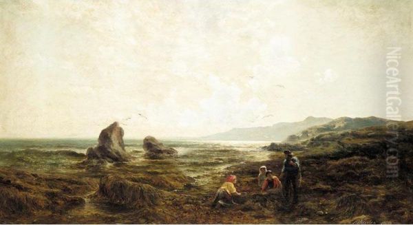 An Afternoon By The Sea Oil Painting by Henry James G. Holding