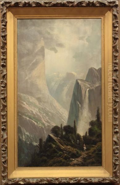 Riding The Trail, 
Bridalveil Falls Oil Painting by Ramsome Gillet Holdredge