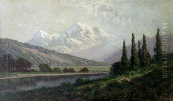 Weber Canyon, Wasatch Mountains Oil Painting by Ramsome Gillet Holdredge