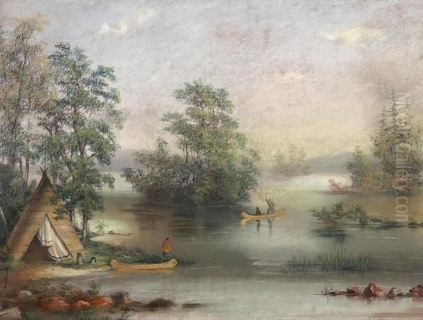 Lake George Oil Painting by Alfred Worsley Holdstock