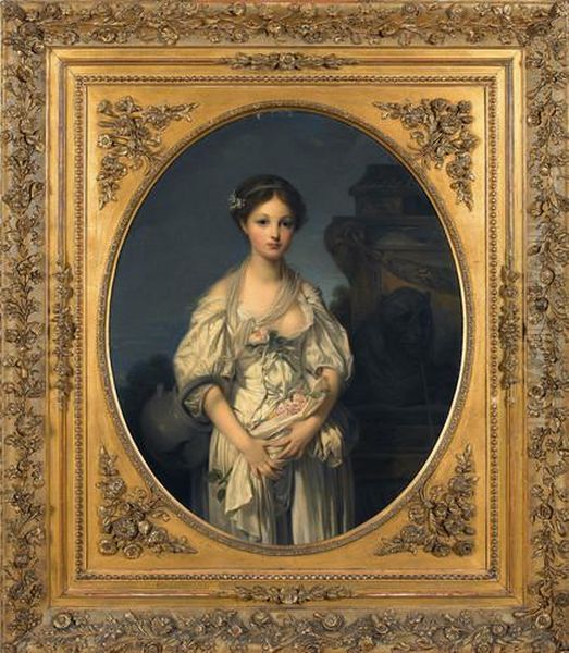 La Cruche Cassee Oil Painting by Hippolyte Dominique Holfeld