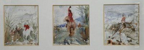 Hunting Sketch Oil Painting by Gilbert Holiday