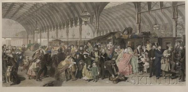 The Railway Station Oil Painting by Francis Holl