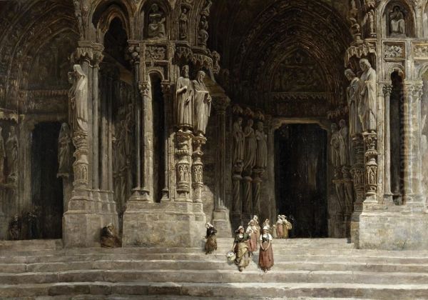 Catedral De Chartres - Portico Norte Oil Painting by Frank Holl