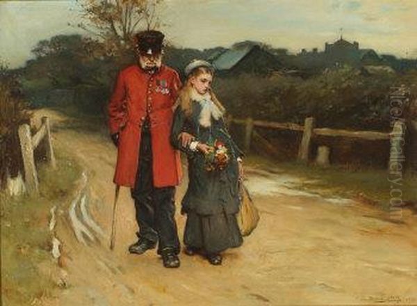 Raarws , Going Home... How Much Is Past... How Littleremains Oil Painting by Frank Holl