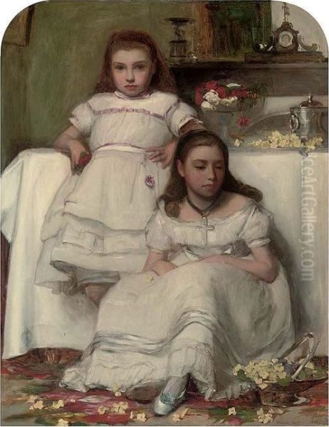 Sisters Oil Painting by Frank Holl