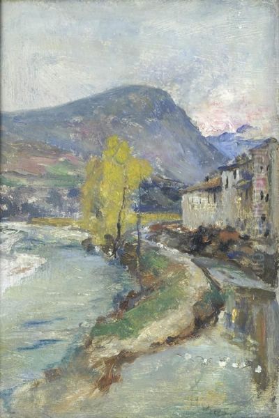 Paesaggio Oil Painting by Alfons Hollaender