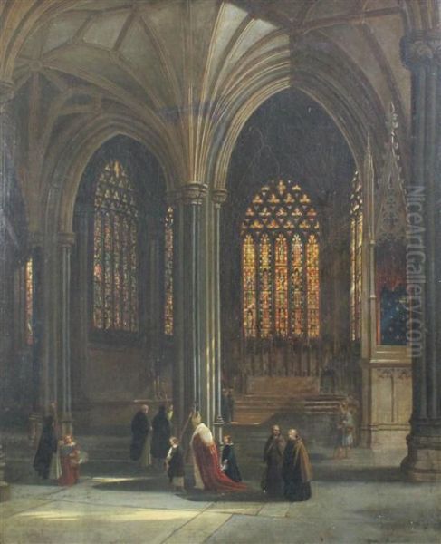 Interior, Milan Cathedral Oil Painting by James Holland