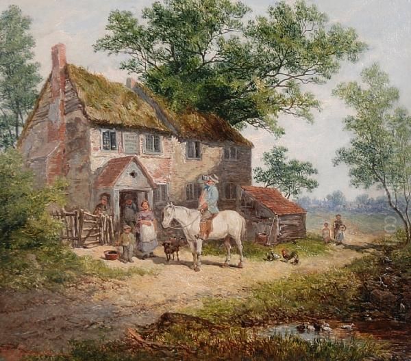 At The White Horse Inn Oil Painting by John Holland